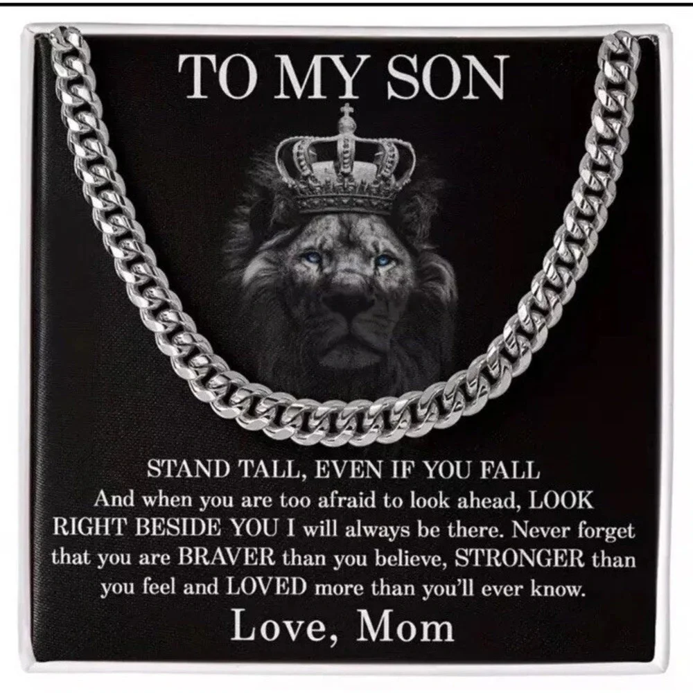 To My Son Necklace, Gift‎ for Son from Mom, Christmas Gift for Boy Boys Son